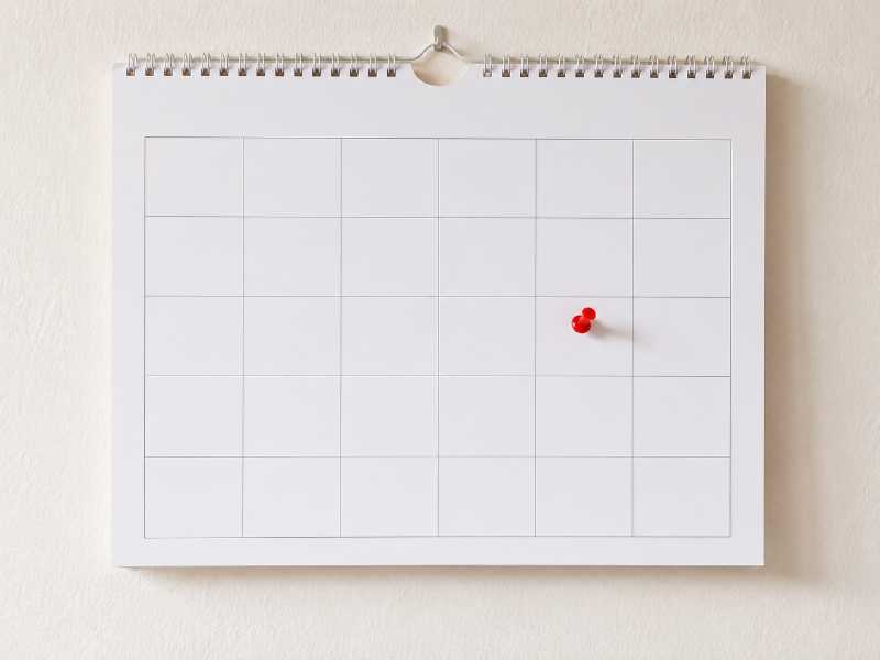 Calendrier marqué d’une date butoir de fin de bail