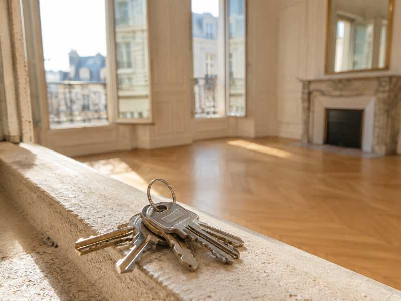 Remise des clés et état des lieux de sortie dans un appartement parisien